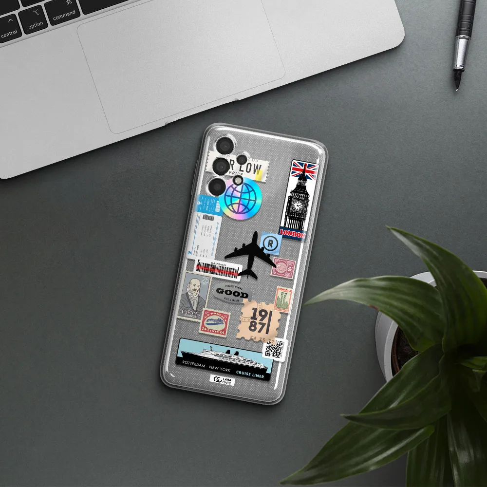 Stamp Stickers Samsung A32 Clear TPU Case