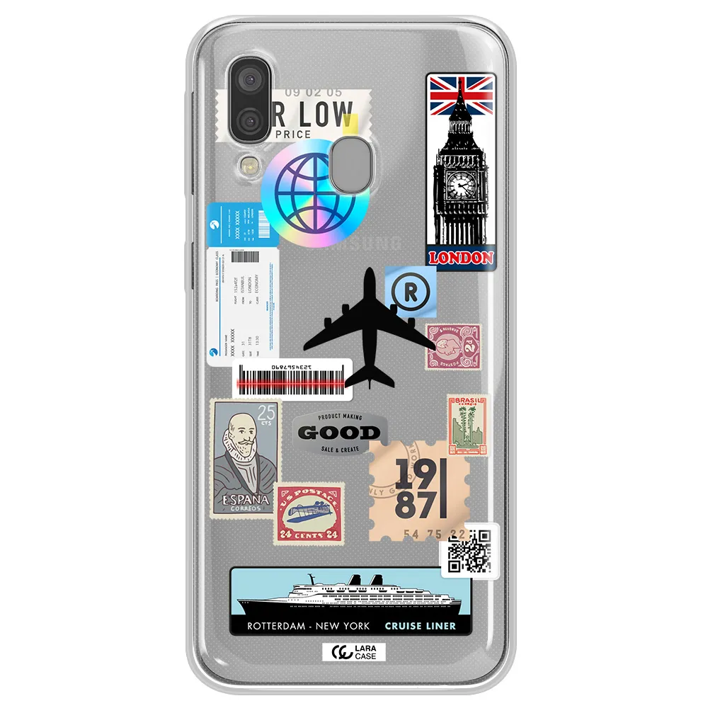 Stamp Stickers Samsung A40 Clear TPU Case