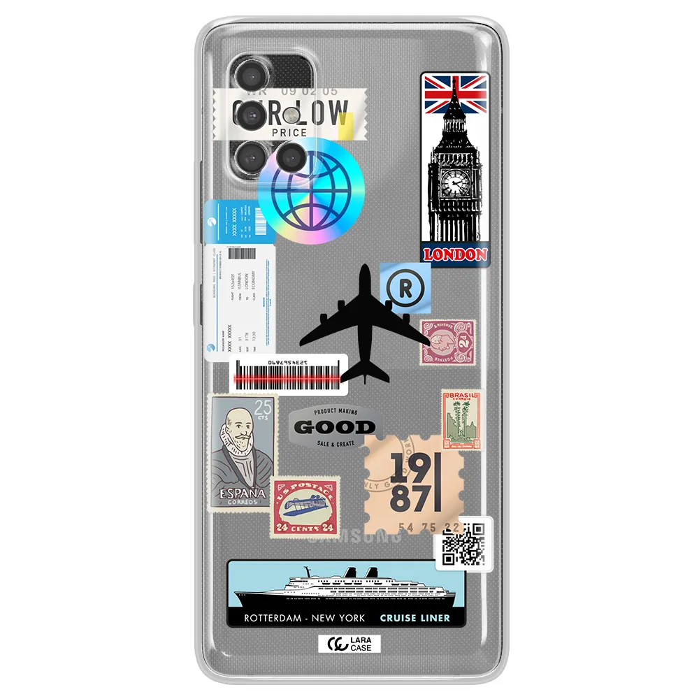 Stamp Stickers Samsung A40S Clear Tpu Case