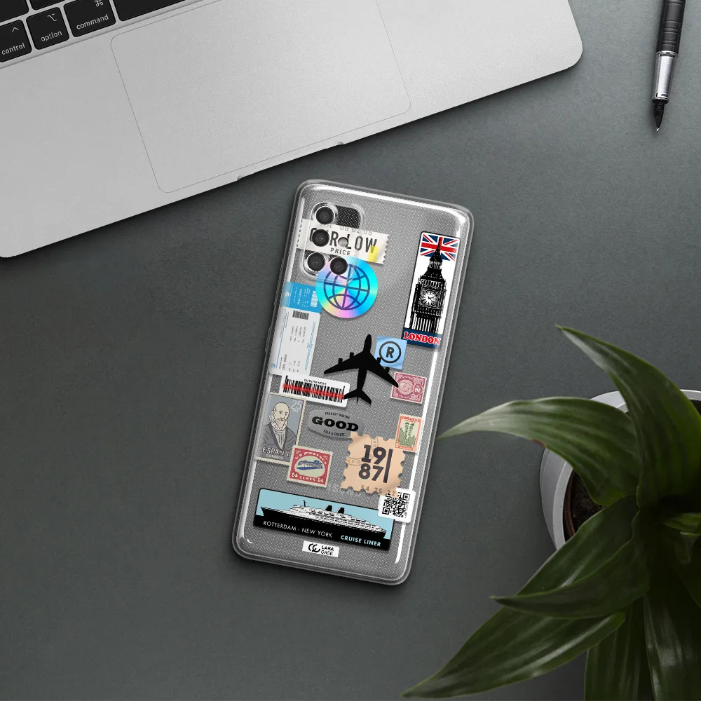 Stamp Stickers Samsung A40S Clear Tpu Case