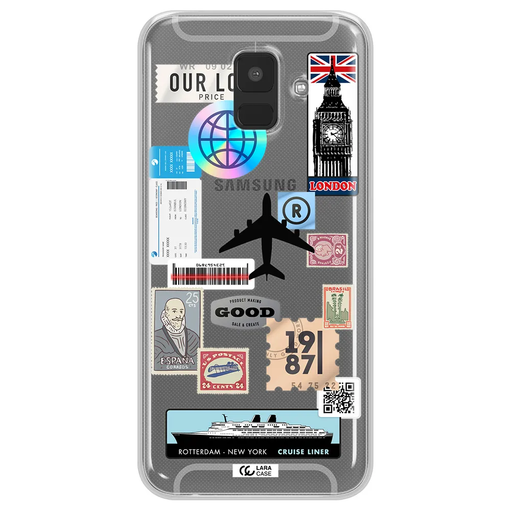 Stamp Stickers Samsung A6 Clear TPU Case
