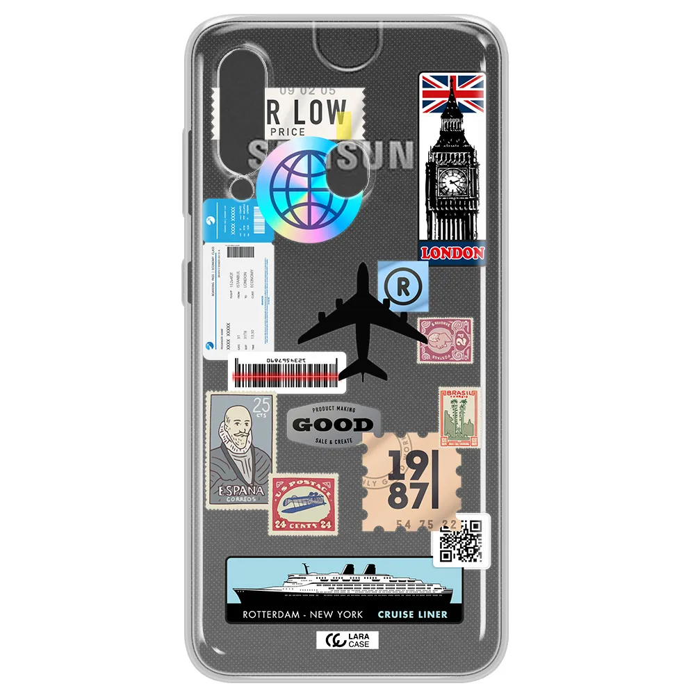 Stamp Stickers Samsung A60 Clear TPU Case