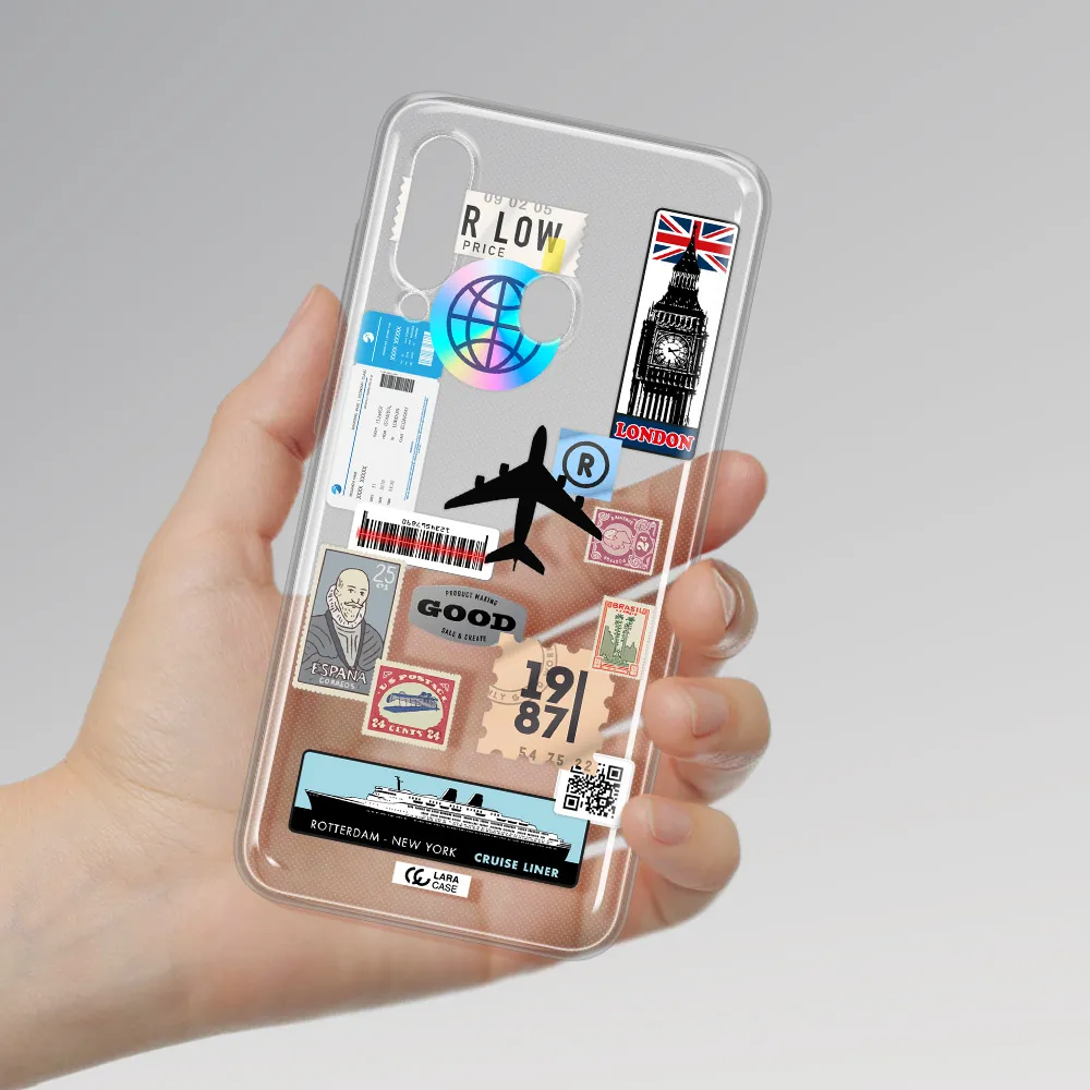 Stamp Stickers Samsung A60 Clear TPU Case