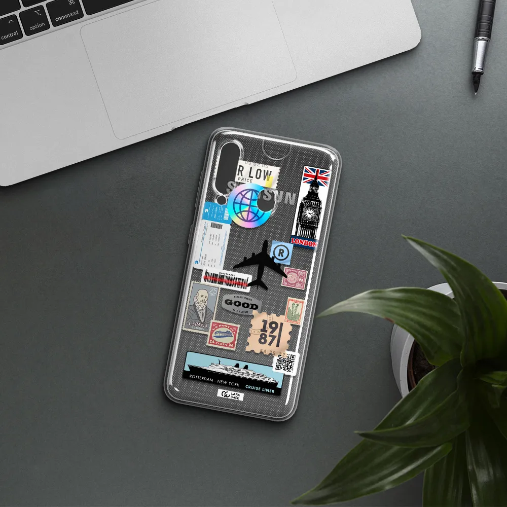 Stamp Stickers Samsung A60 Clear TPU Case