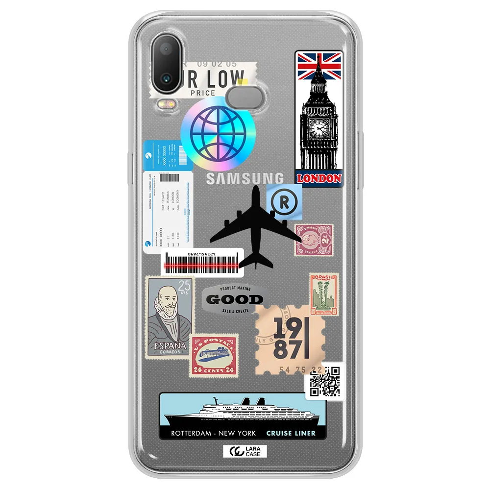 Stamp Stickers Samsung A6S Clear TPU Case