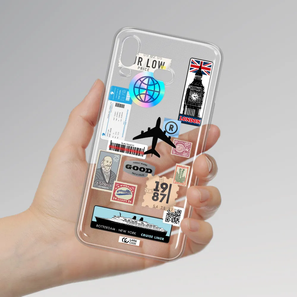 Stamp Stickers Samsung A6S Clear TPU Case