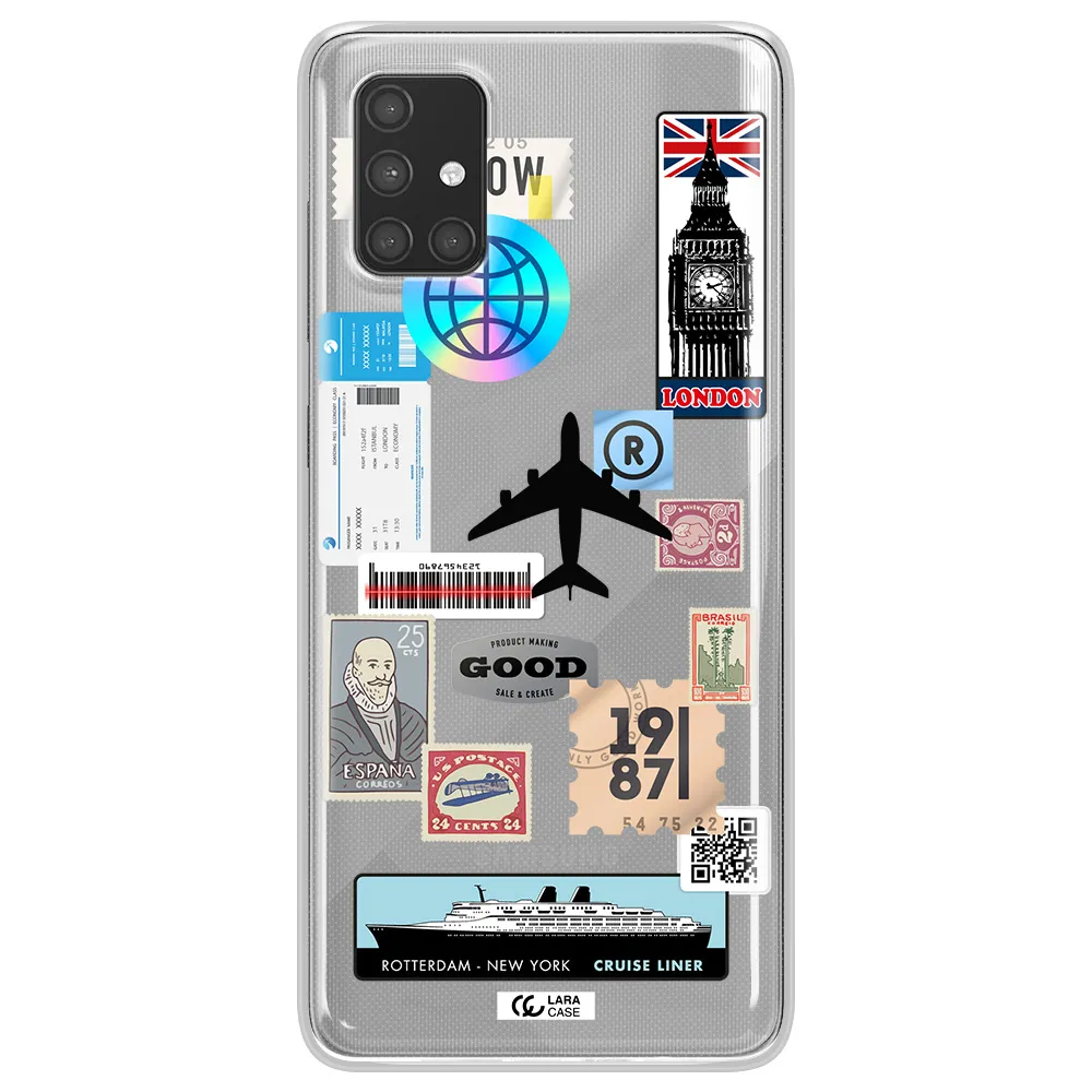 Stamp Stickers Samsung A71 Clear TPU Case