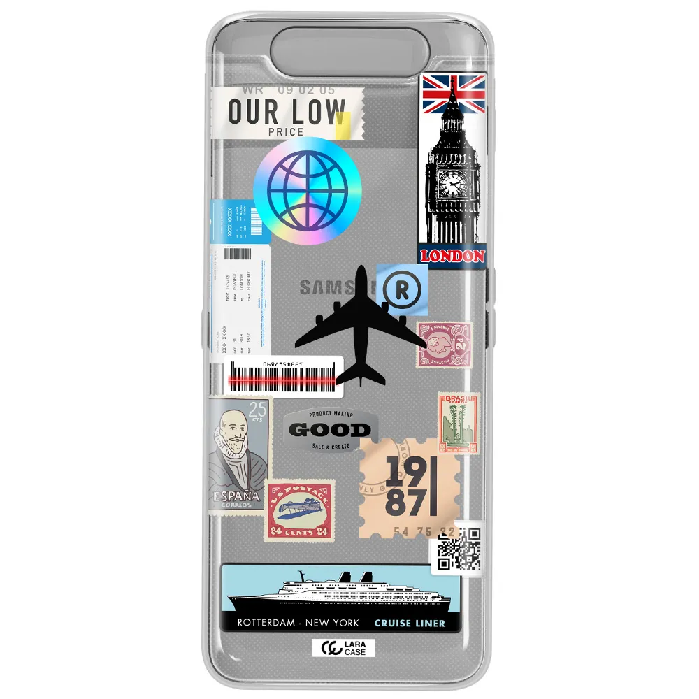 Stamp Stickers Samsung A80 Clear TPU Case
