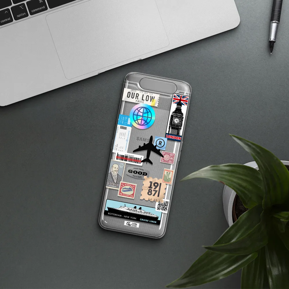 Stamp Stickers Samsung A80 Clear TPU Case