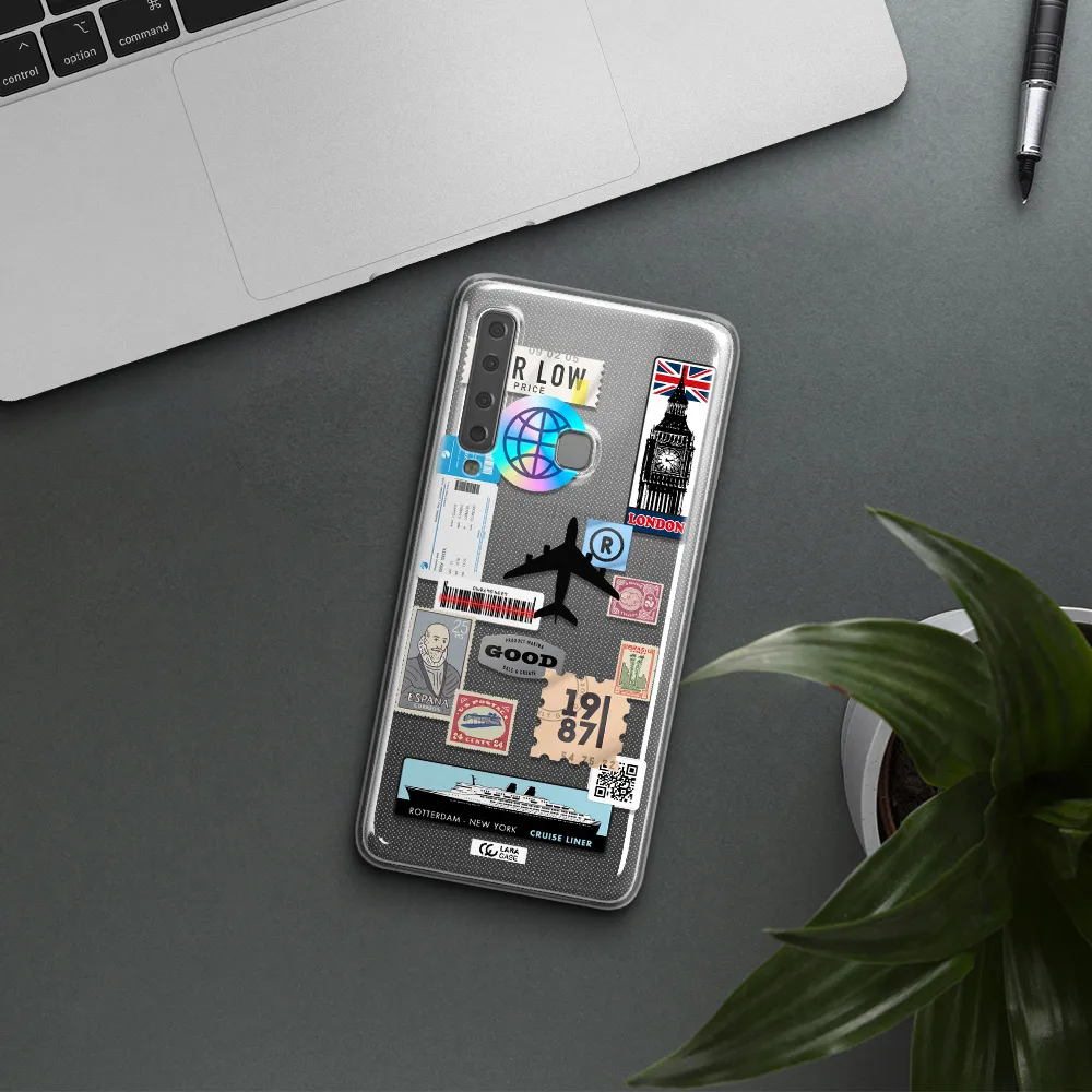 Stamp Stickers Samsung A9 2018 Clear TPU Case