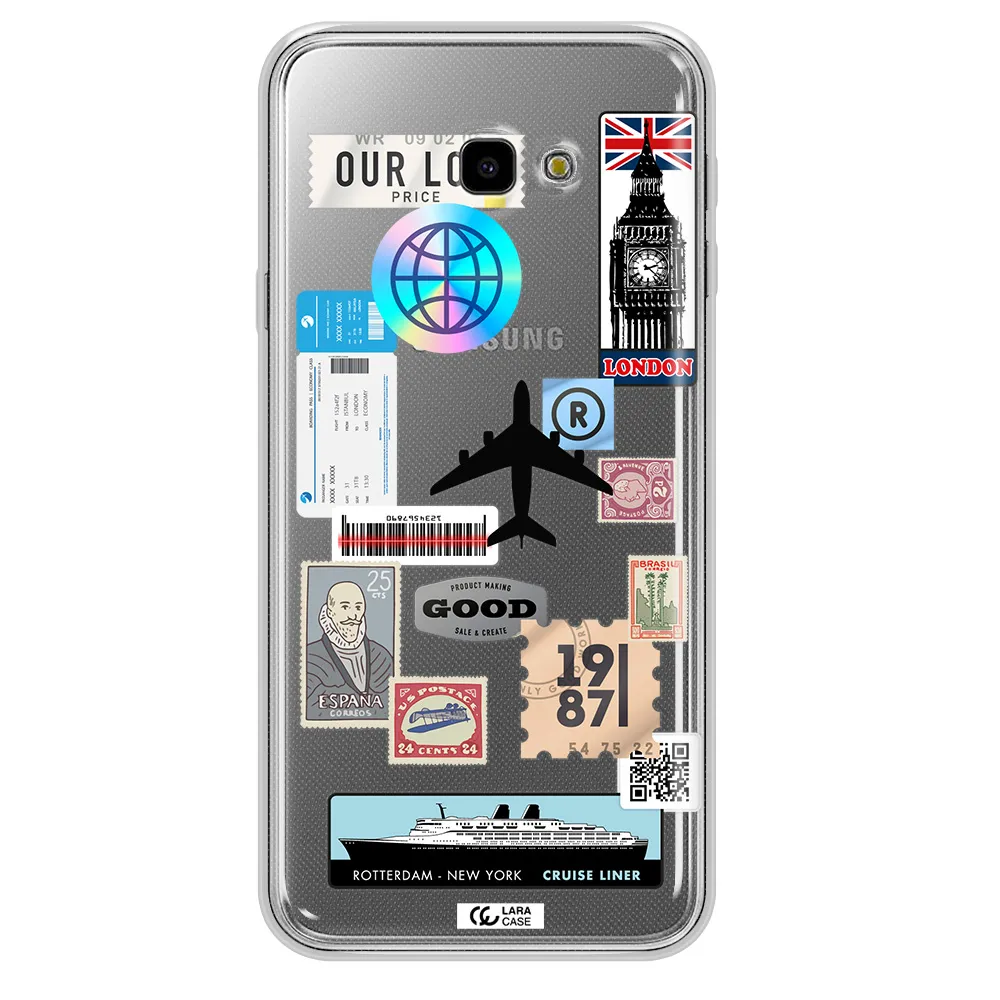 Stamp Stickers Samsung J4 Plus Clear TPU Case