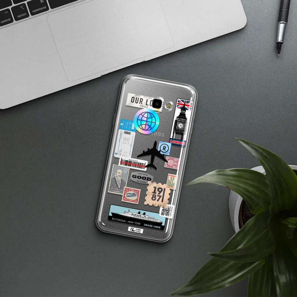 Stamp Stickers Samsung J4 Plus Clear TPU Case