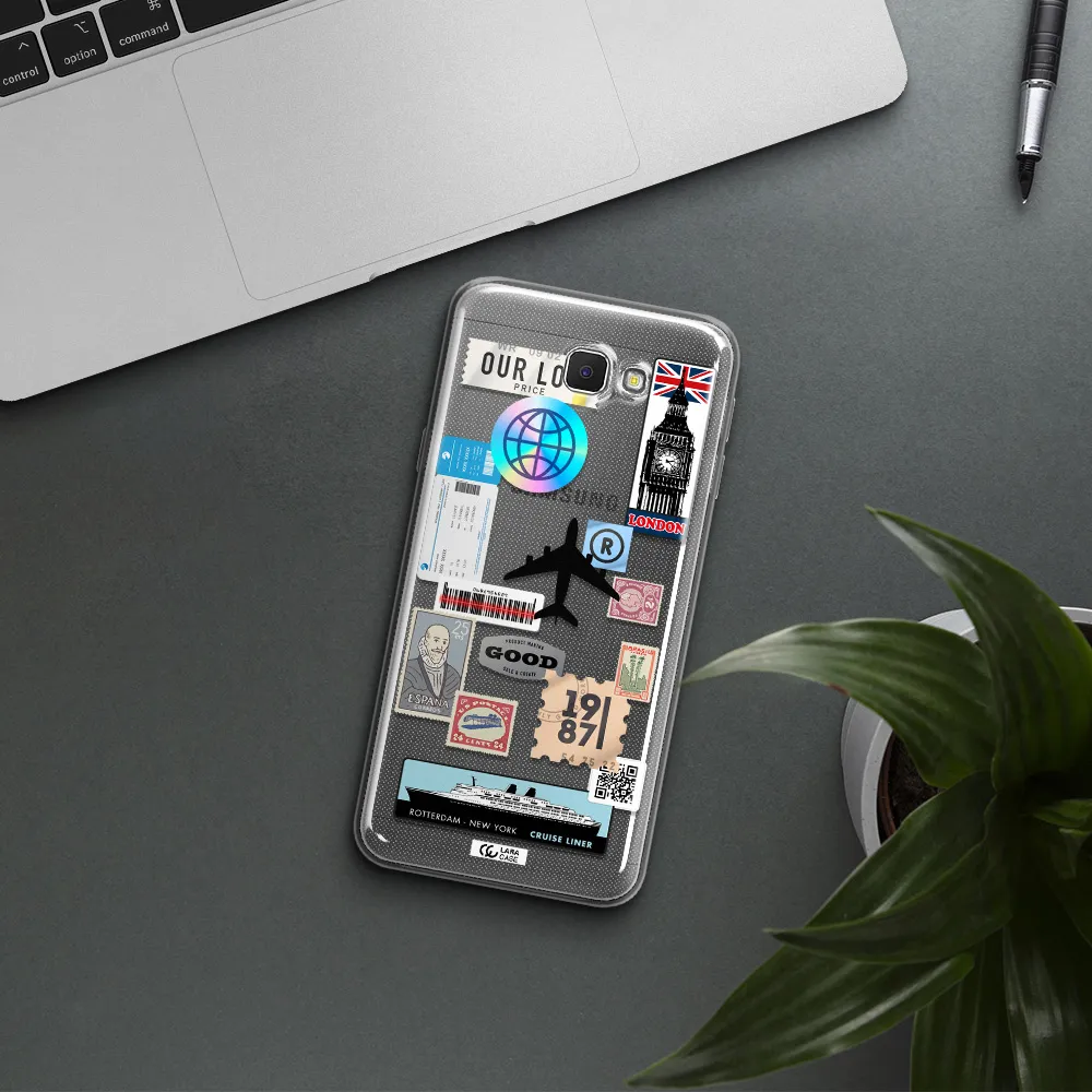 Stamp Stickers Samsung J5 Prime Clear TPU Case