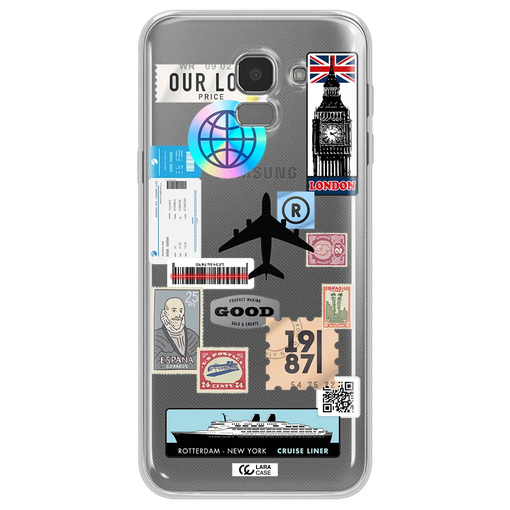 Stamp Stickers Samsung J6 Clear TPU Case