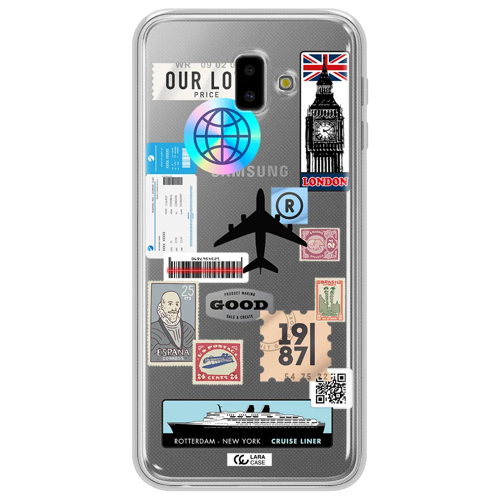 Stamp Stickers Samsung J6 Plus Clear TPU Case