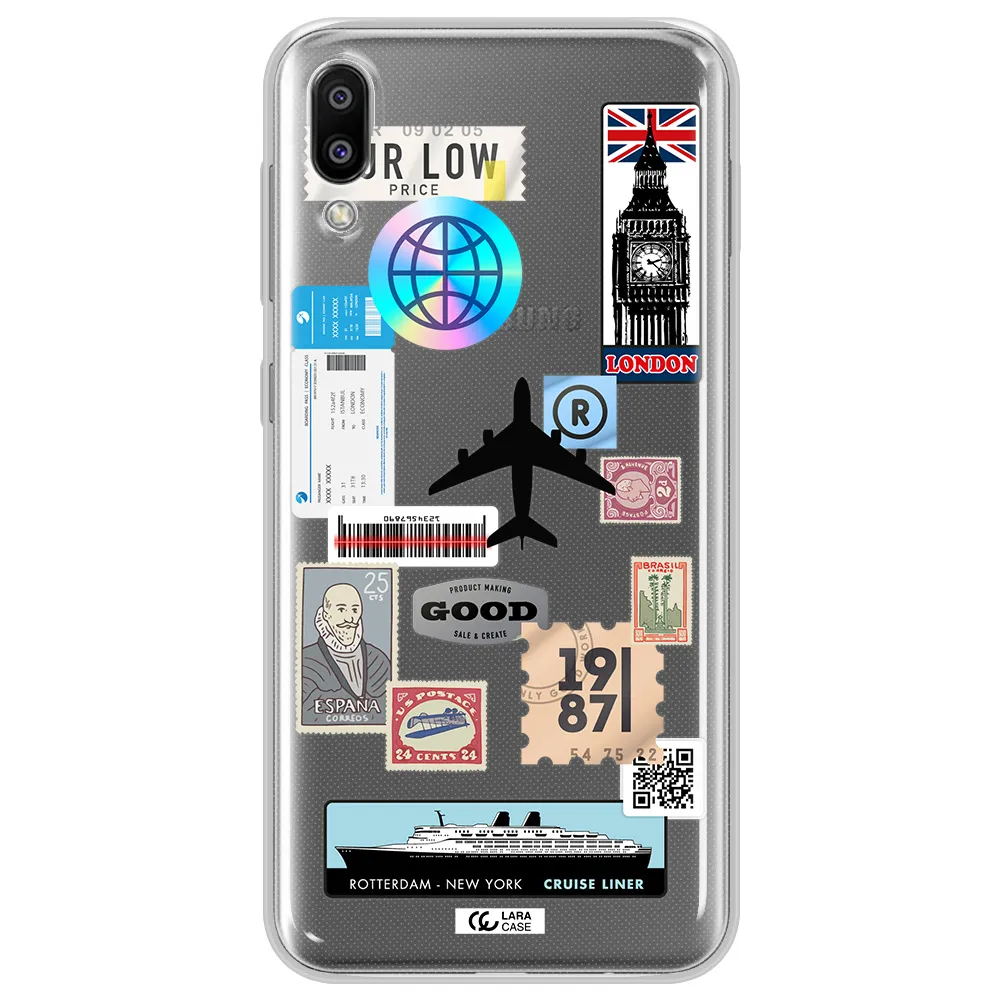 Stamp Stickers Samsung M10 Clear TPU Case