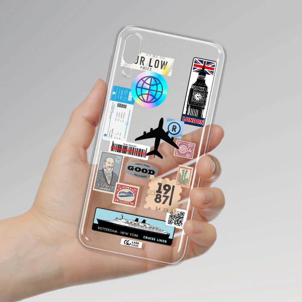 Stamp Stickers Samsung M10 Clear TPU Case