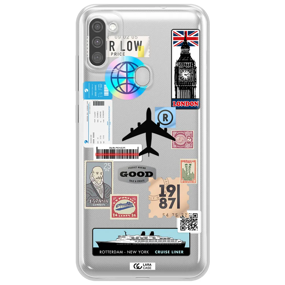 Stamp Stickers Samsung M11 Clear TPU Case