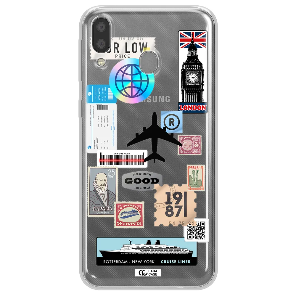 Stamp Stickers Samsung M20 Clear TPU Case