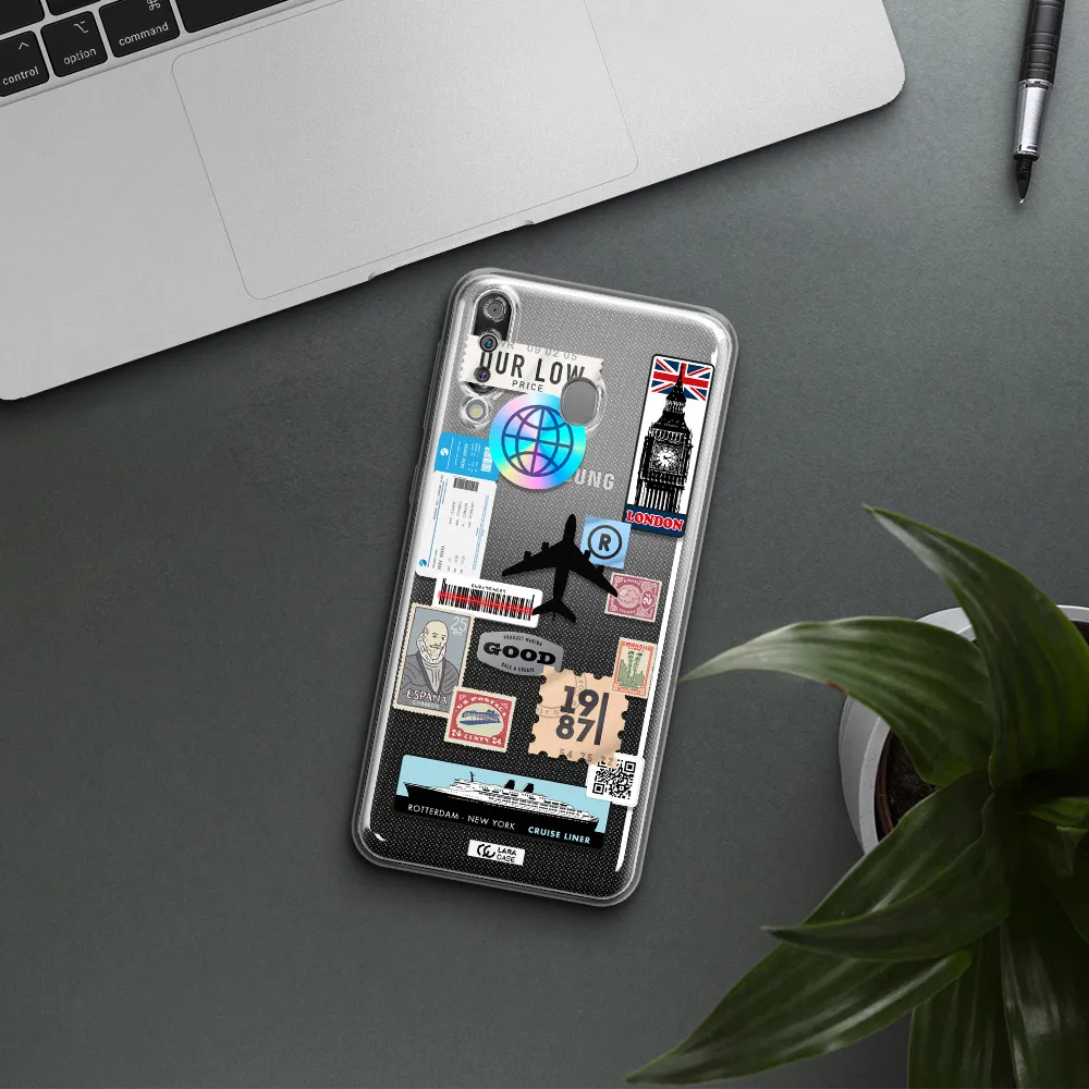 Stamp Stickers Samsung M30 Clear TPU Case