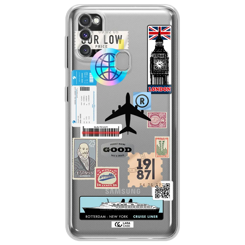 Stamp Stickers Samsung M30S Clear TPU Case