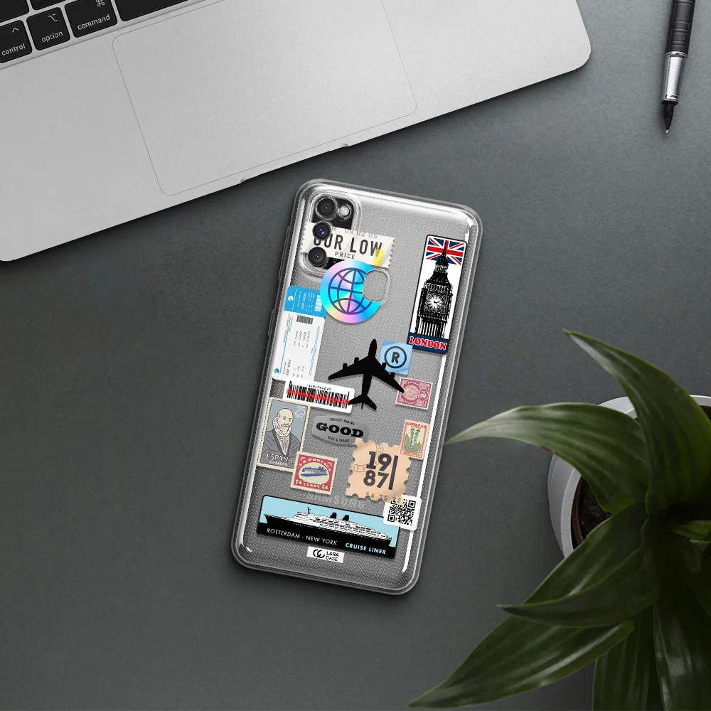 Stamp Stickers Samsung M30S Clear TPU Case