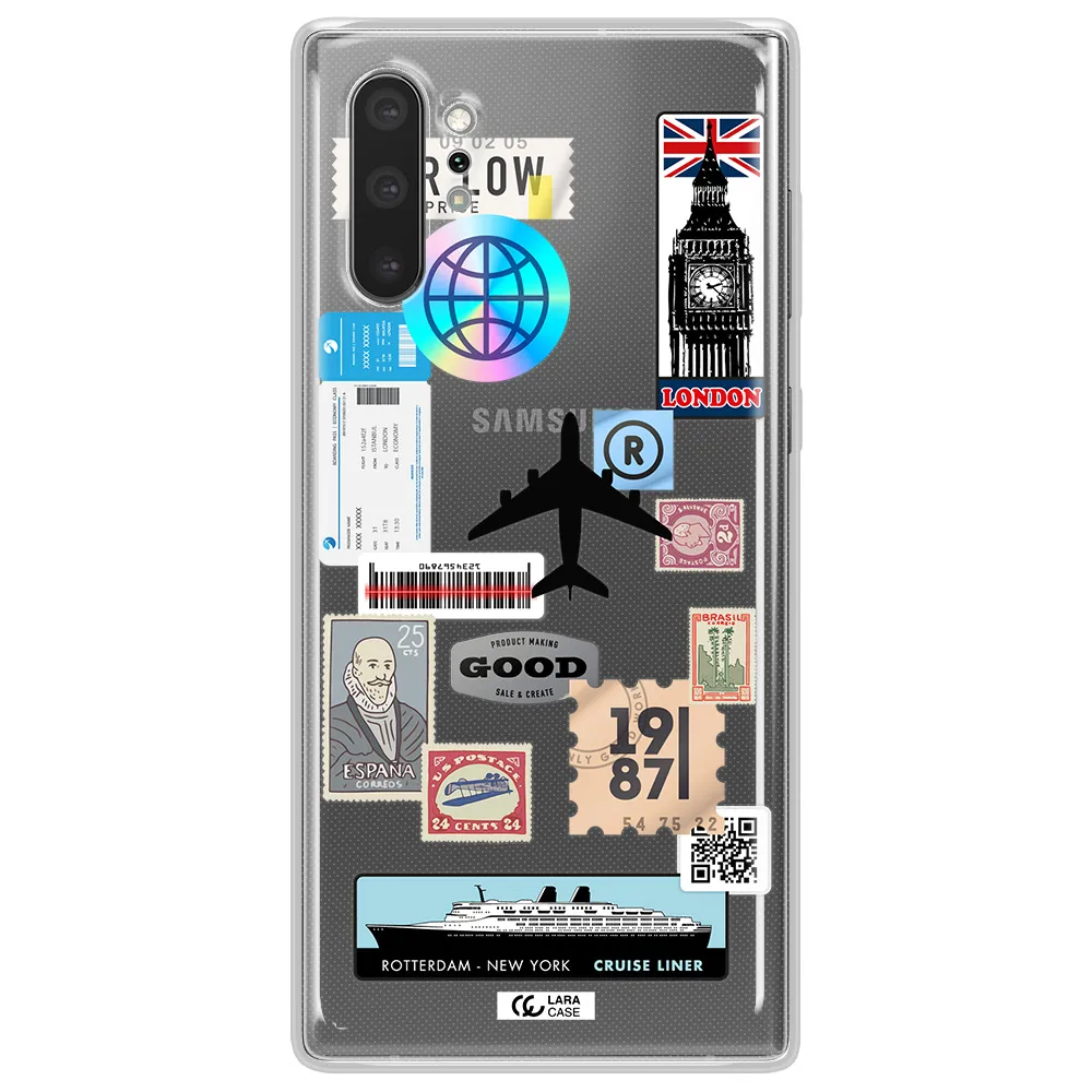 Stamp Stickers Samsung Note 10 Plus Clear TPU Case