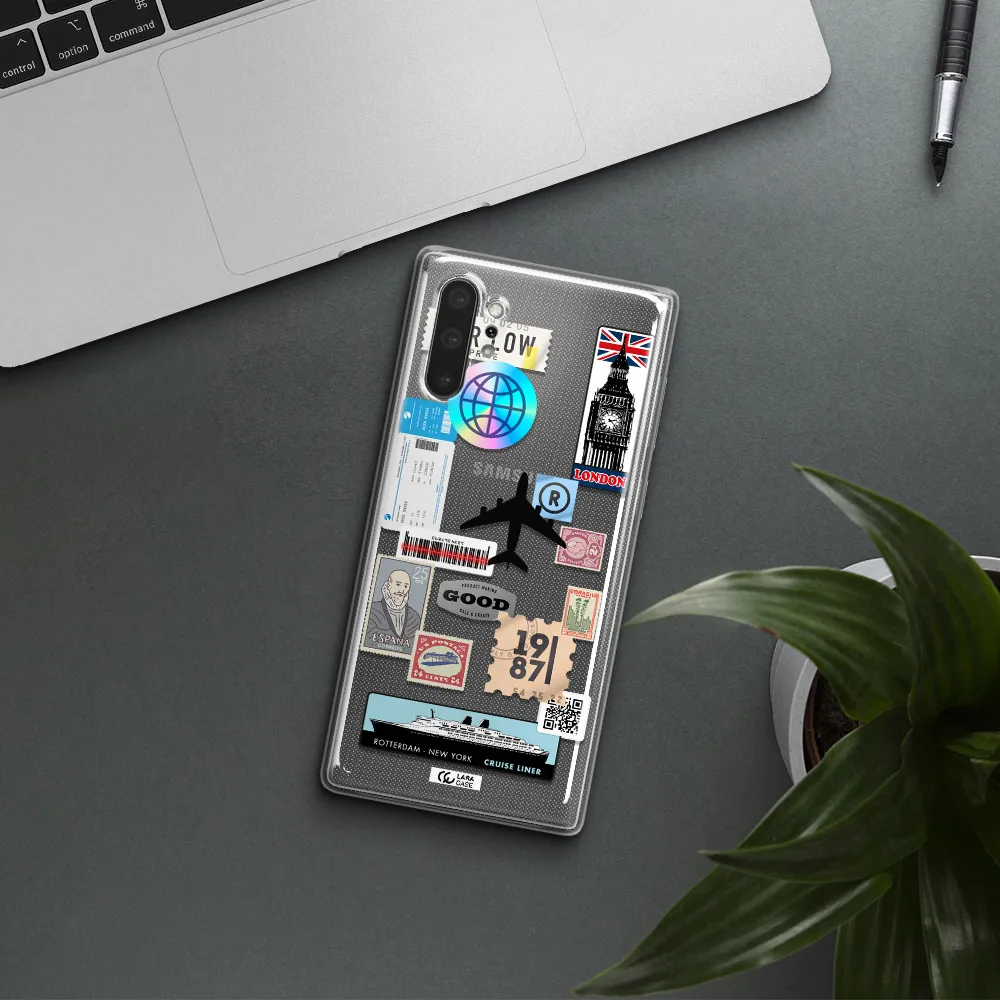 Stamp Stickers Samsung Note 10 Plus Clear TPU Case