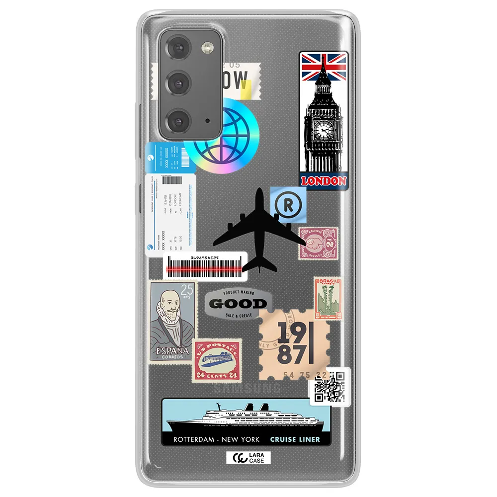Stamp Stickers Samsung Note 20 Clear TPU Case