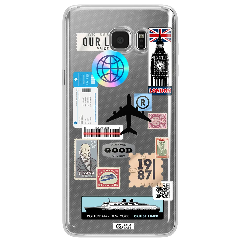 Stamp Stickers Samsung Note 5 Clear TPU Case
