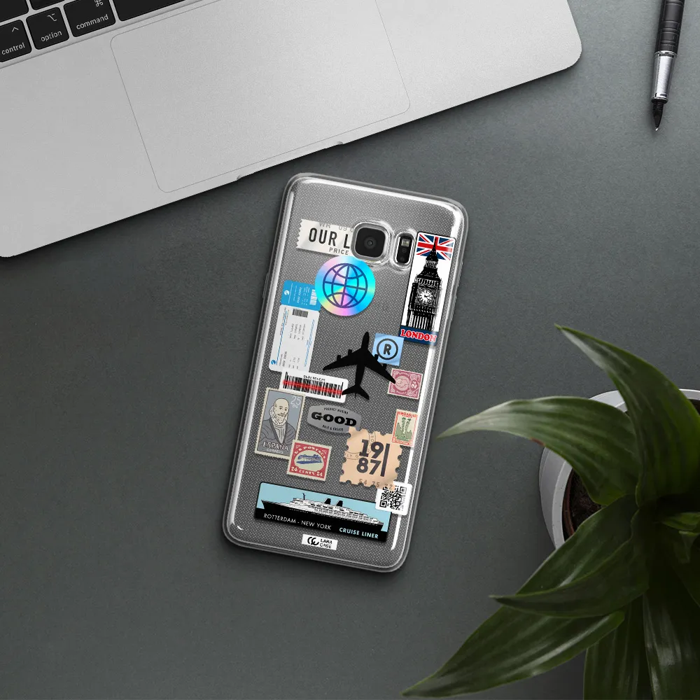 Stamp Stickers Samsung Note 5 Clear TPU Case