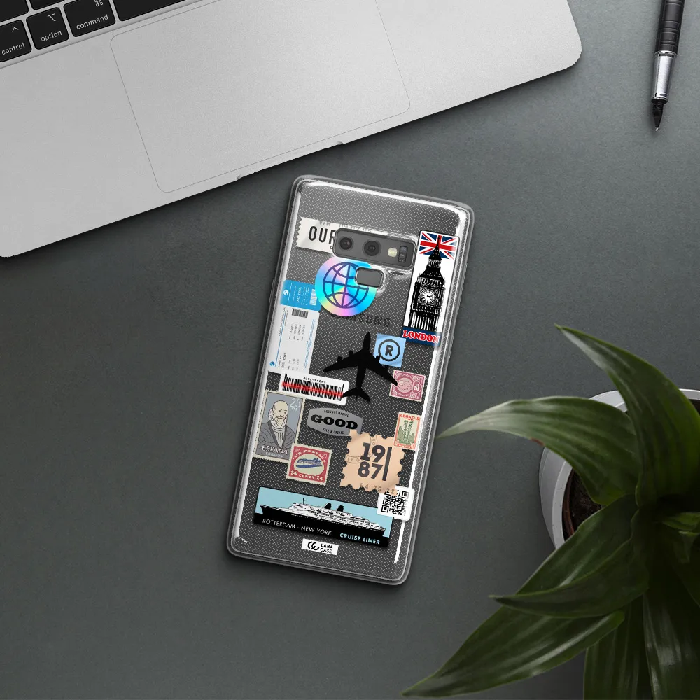 Stamp Stickers Samsung Note 9 Clear TPU Case