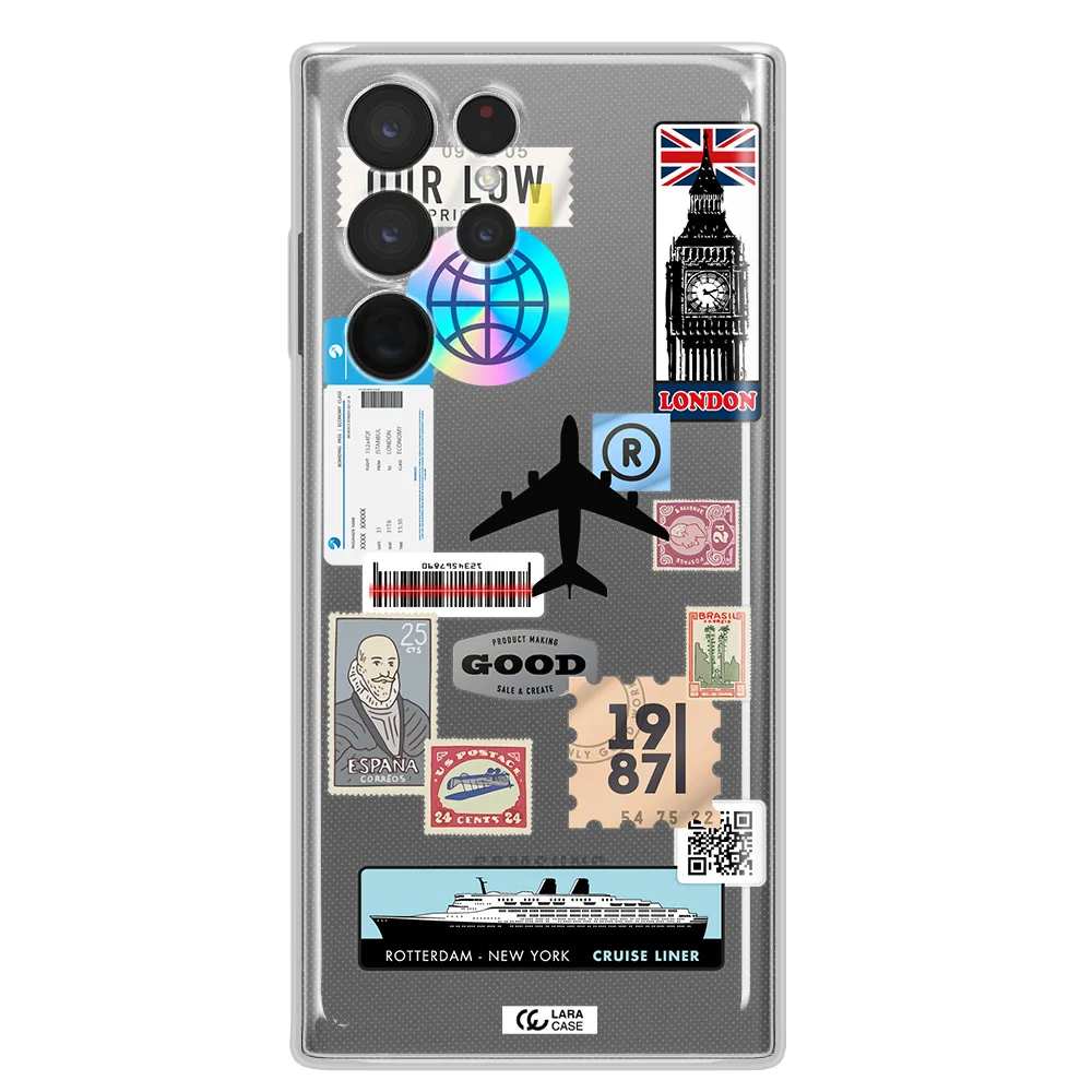 Stamp Stickers Samsung S 22 Ultra Clear TPU Case