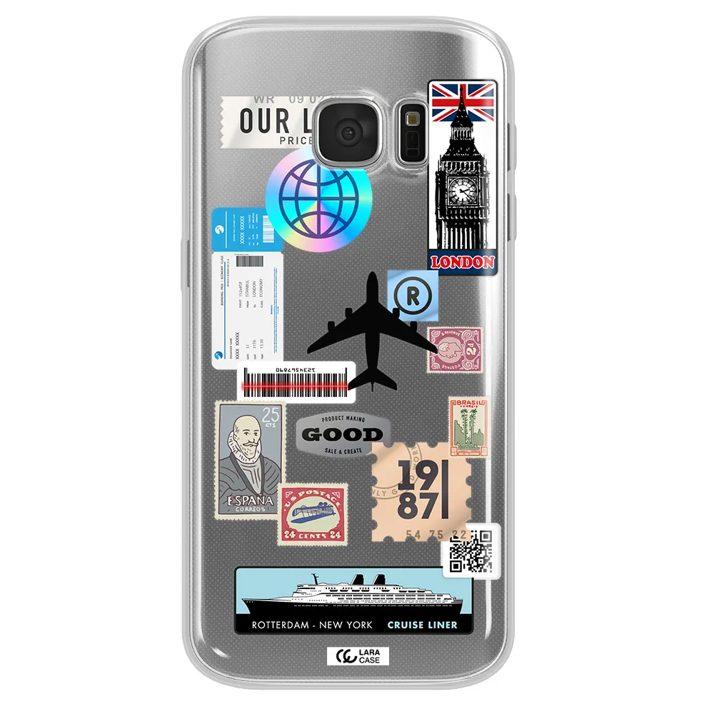 Stamp Stickers Samsung S 7 Clear TPU Case