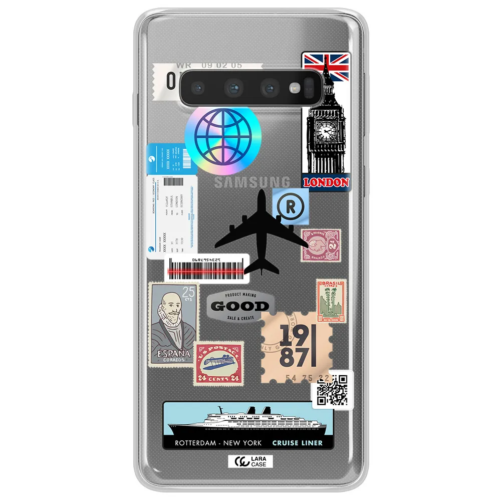 Stamp Stickers Samsung S10 Plus Clear TPU Case