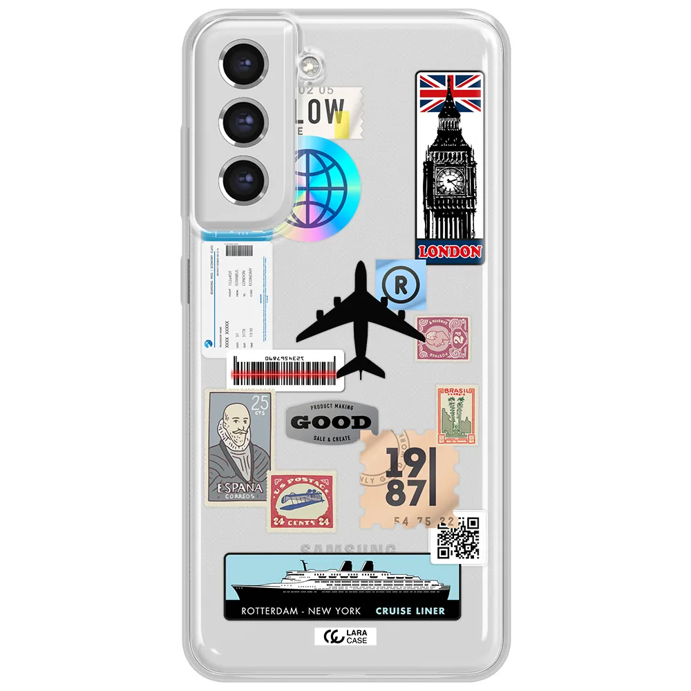 Stamp Stickers Samsung S21 Fe Clear Tpu Case