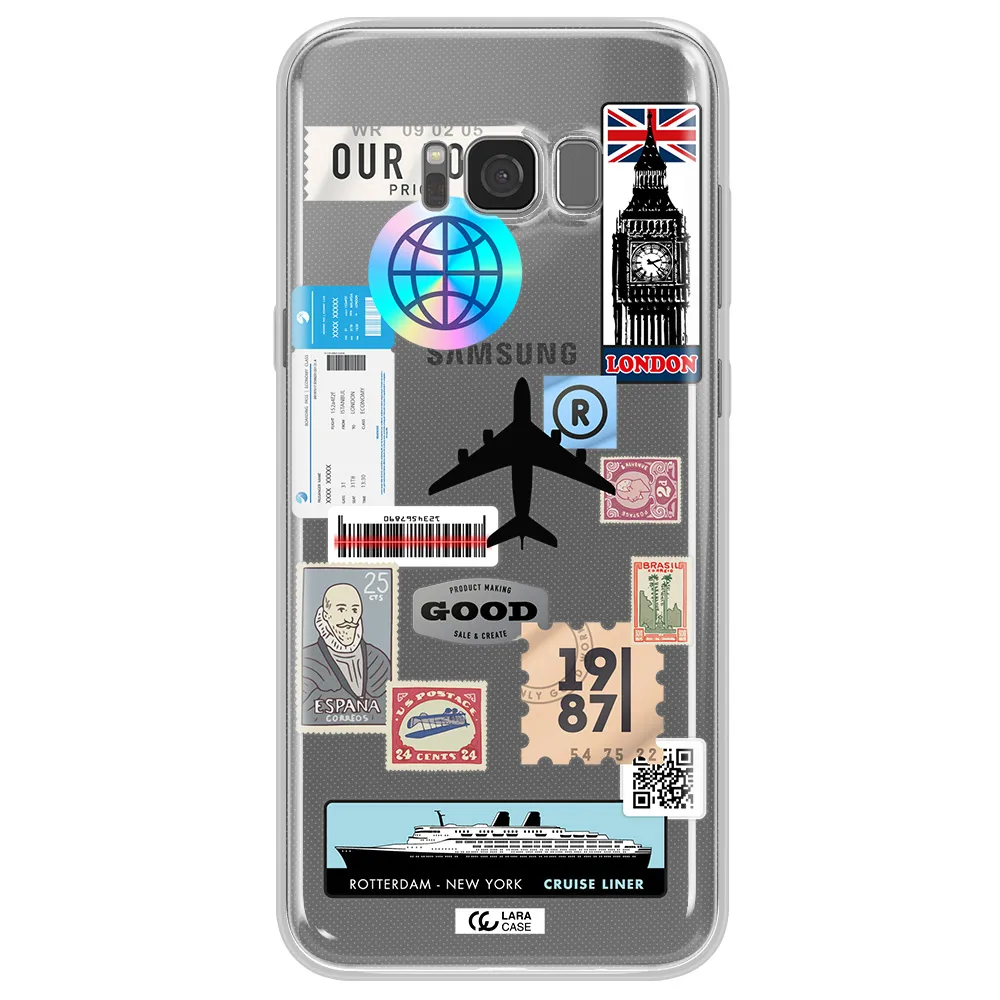 Stamp Stickers Samsung S8 Clear TPU Case