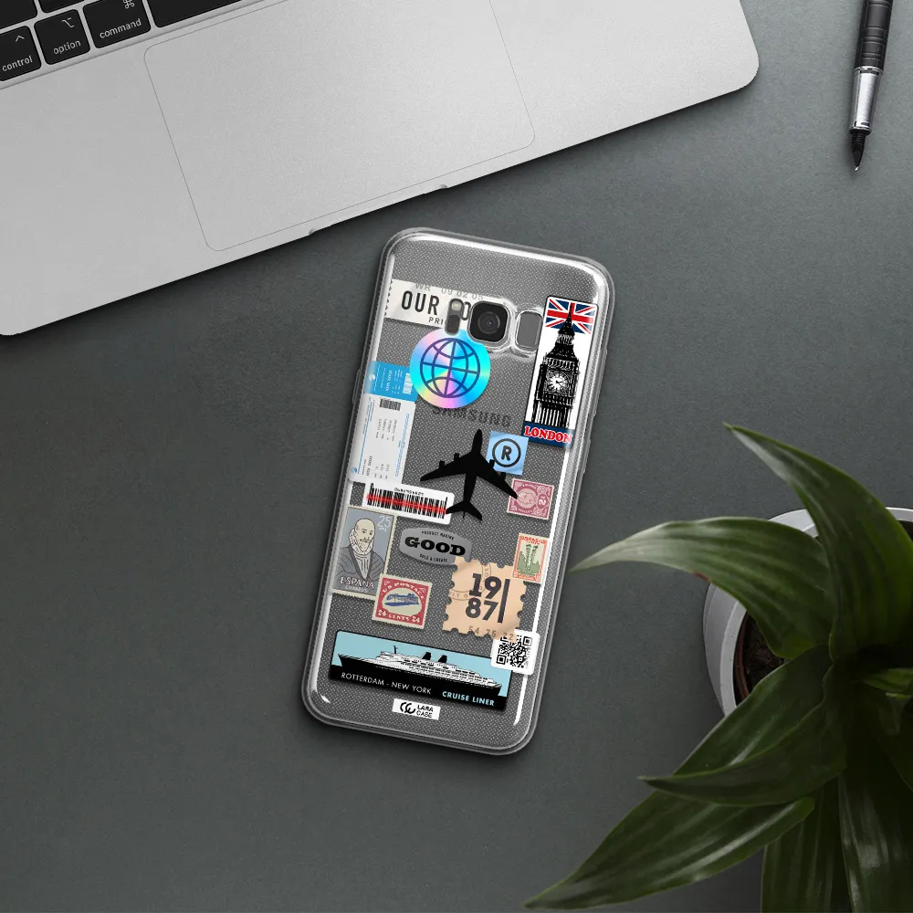 Stamp Stickers Samsung S8 Clear TPU Case