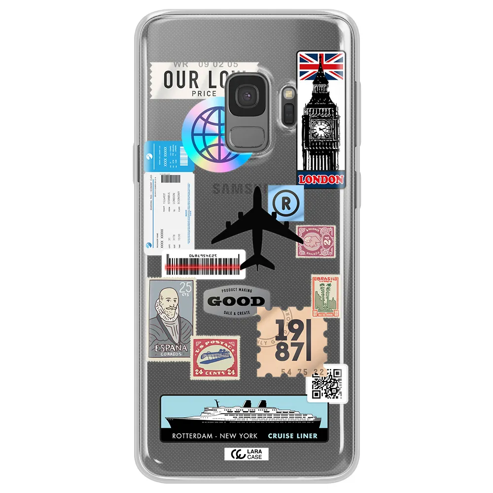 Stamp Stickers Samsung S9 Clear TPU Case
