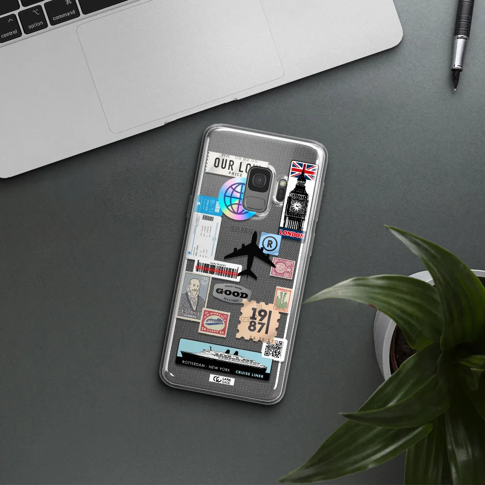 Stamp Stickers Samsung S9 Clear TPU Case
