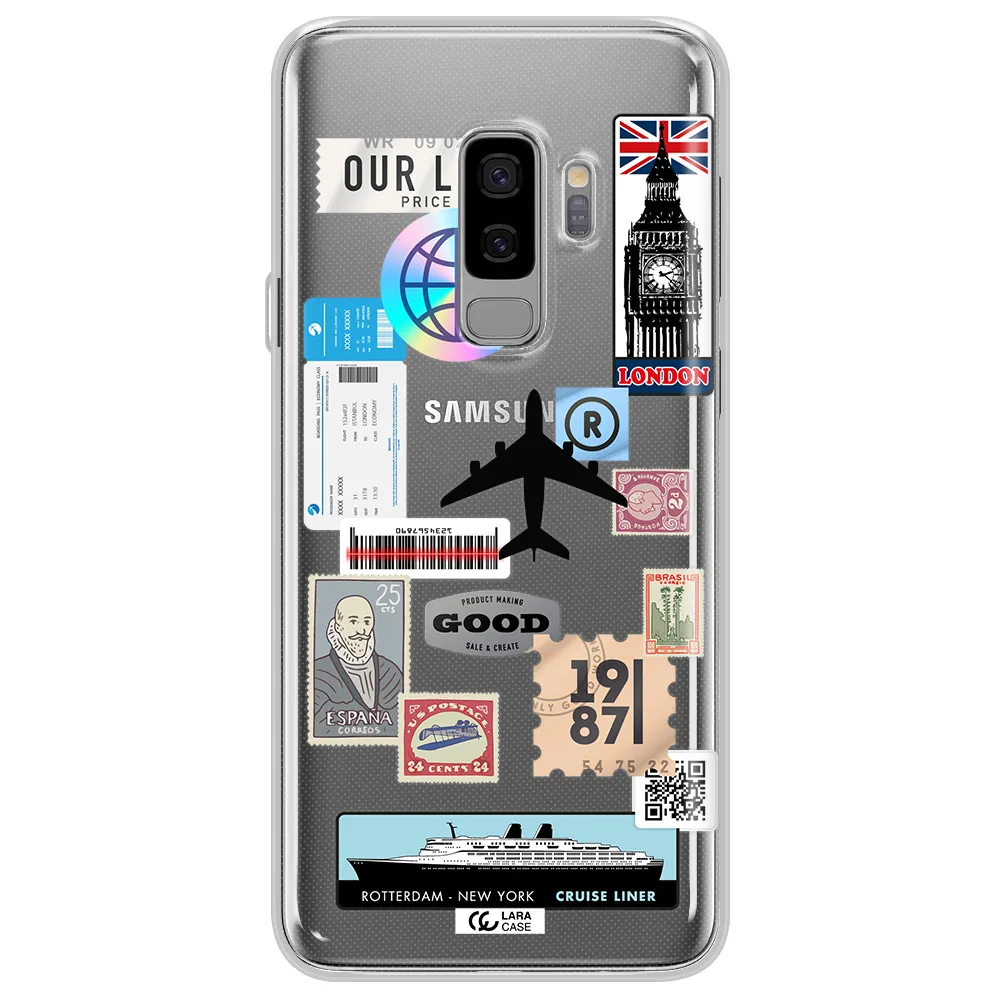 Stamp Stickers Samsung S9 Plus Clear TPU Case