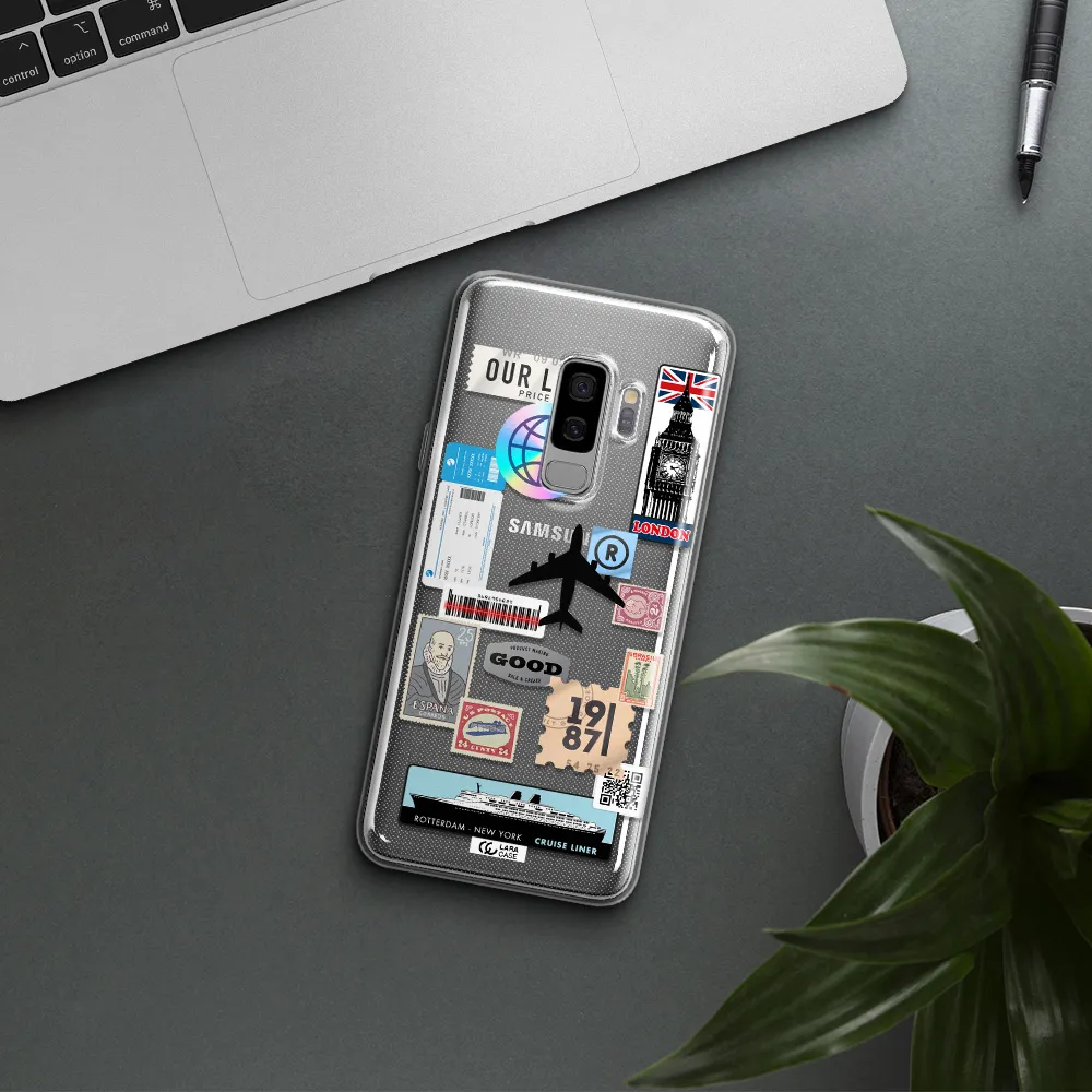 Stamp Stickers Samsung S9 Plus Clear TPU Case