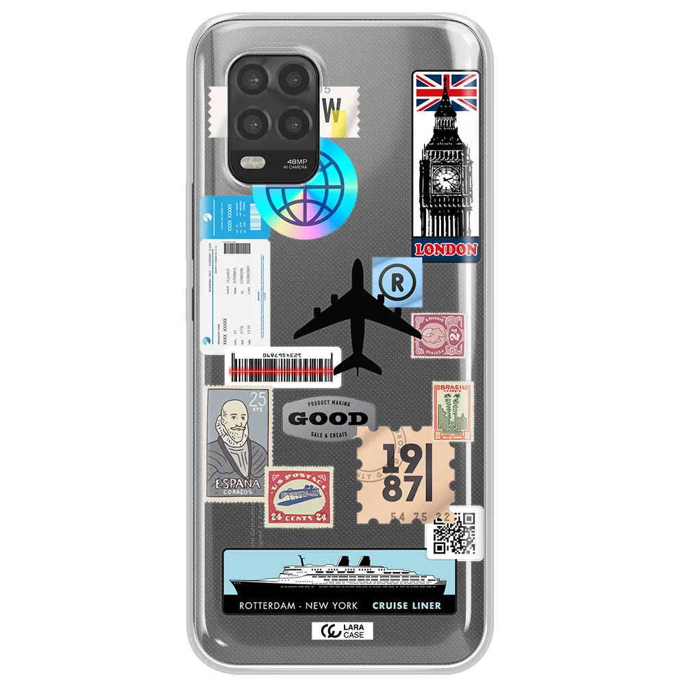 Stamp Stickers Xiaomi Mi 10 Lite Clear TPU Case