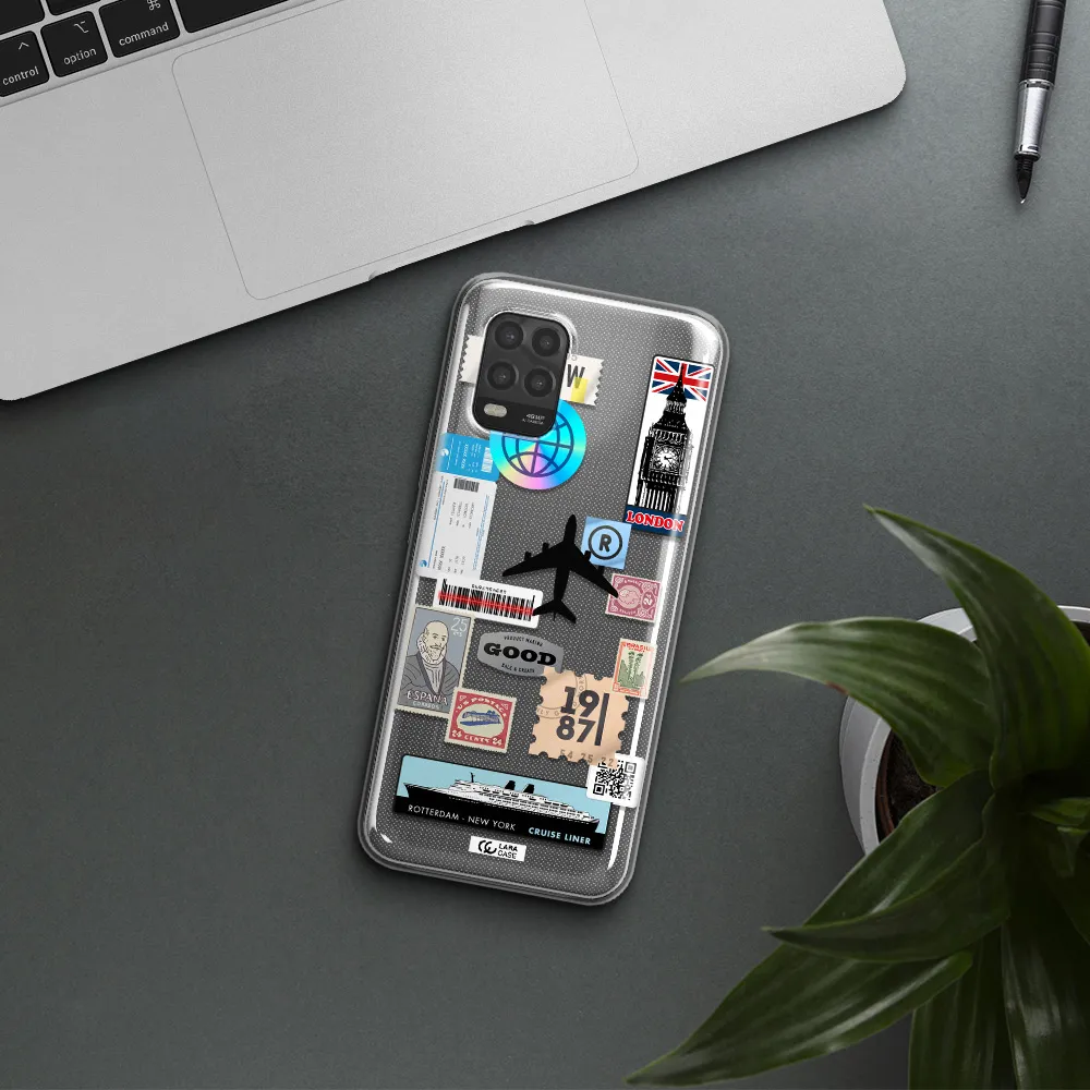 Stamp Stickers Xiaomi Mi 10 Lite Clear TPU Case