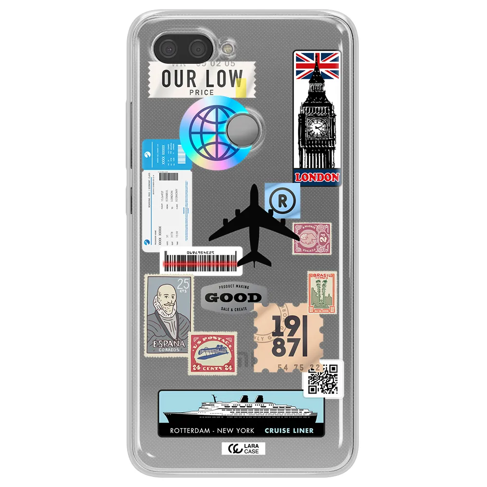 Stamp Stickers Xiaomi Mi 8 Lite Clear TPU Case