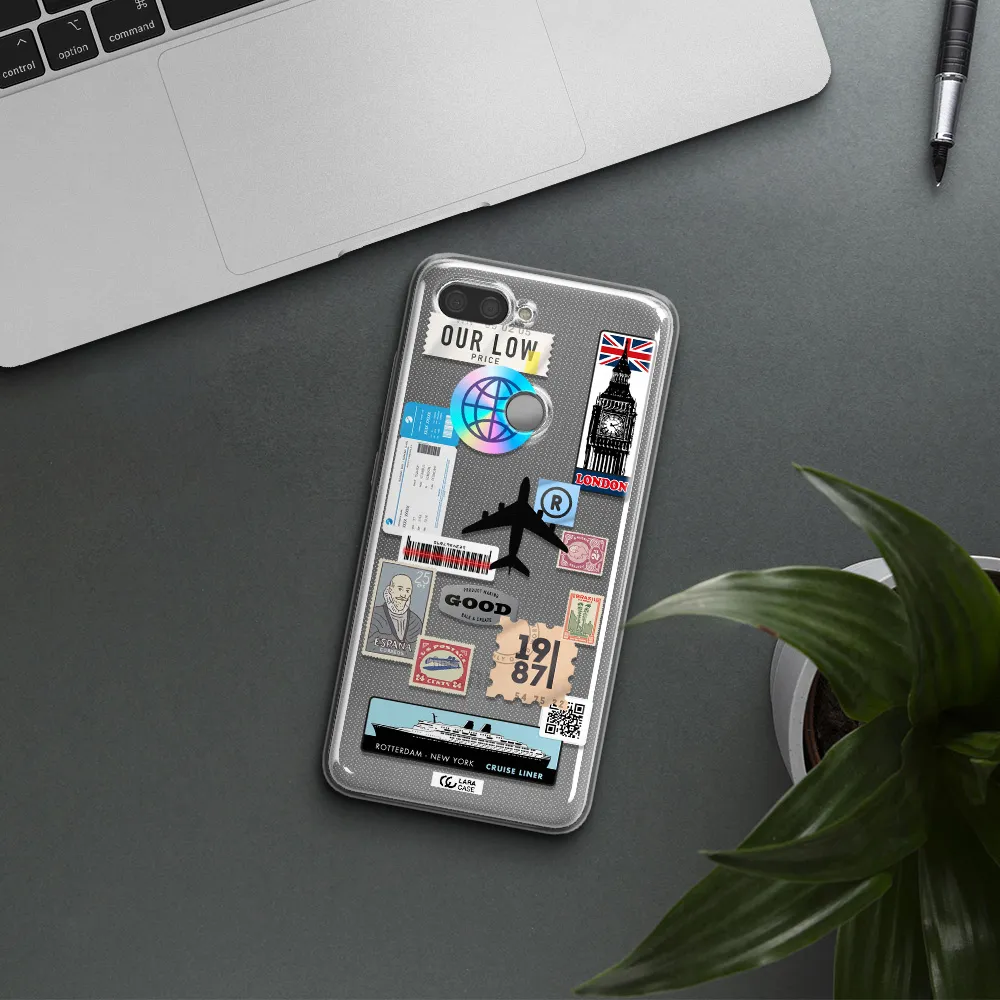 Stamp Stickers Xiaomi Mi 8 Lite Clear TPU Case