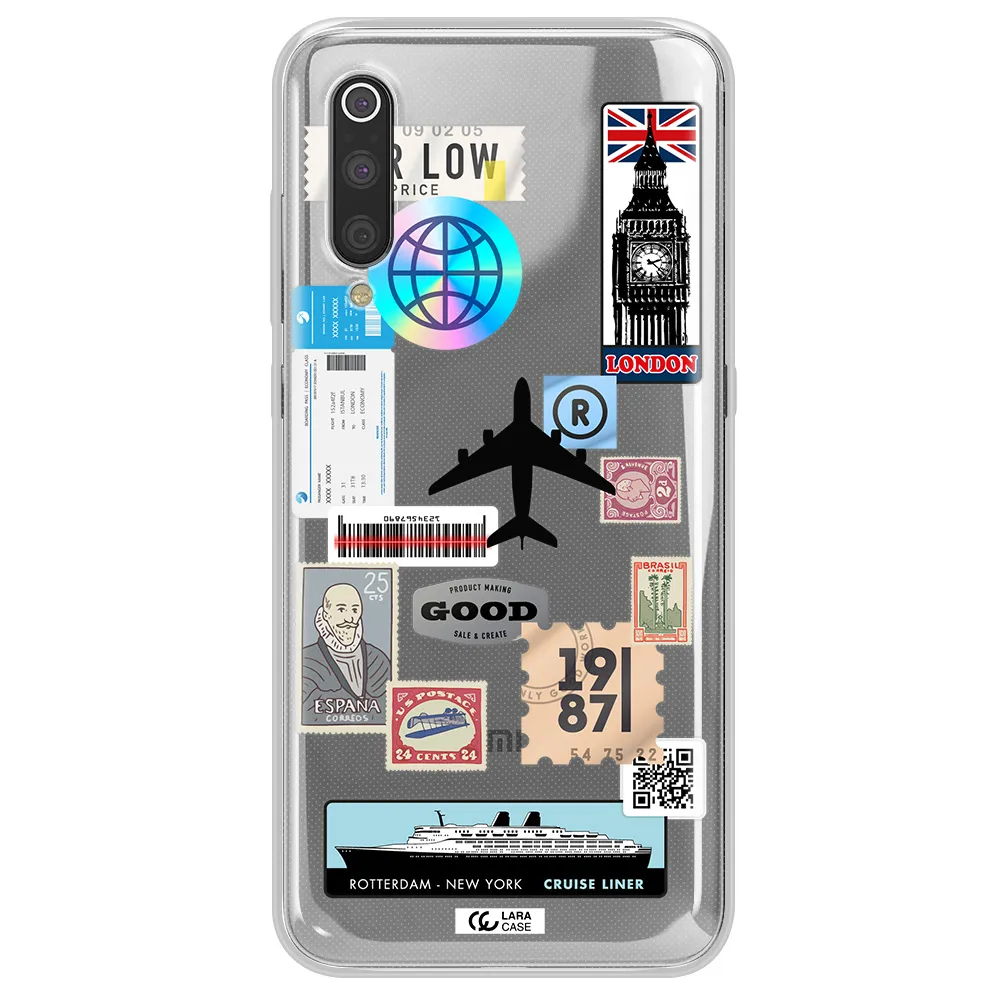 Stamp Stickers Xiaomi Mi 9 Clear TPU Case