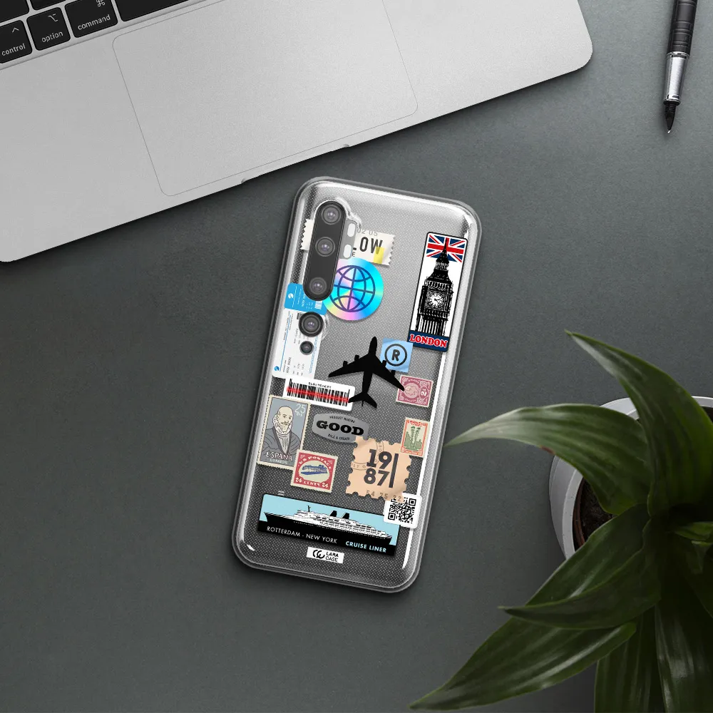Stamp Stickers Xiaomi Mi Note 10 Clear TPU Case