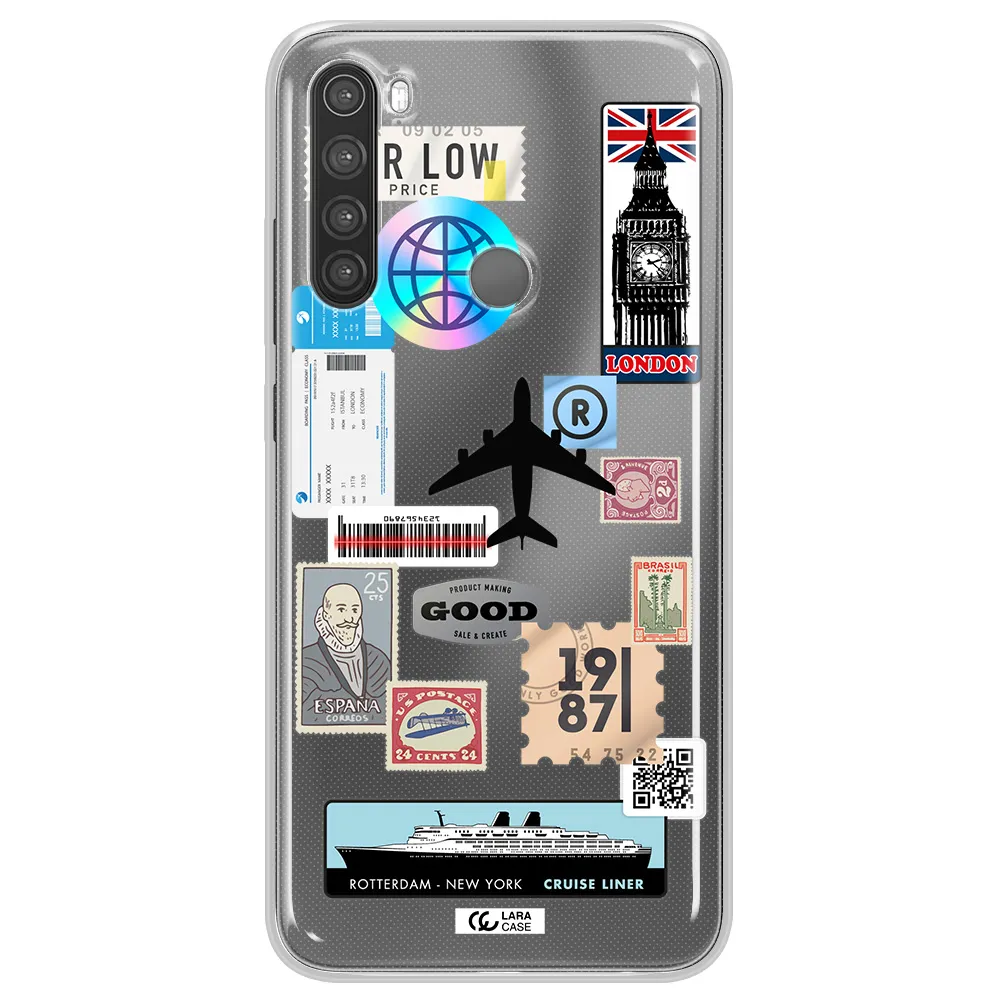 Stamp Stickers Xiaomi Note 8 Clear TPU Case