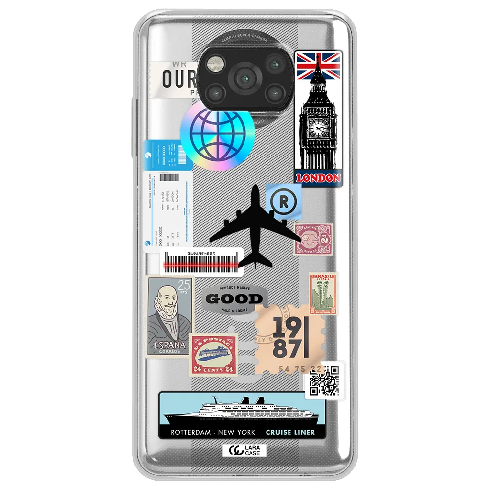 Stamp Stickers Xiaomi Poco X3 Clear TPU Case